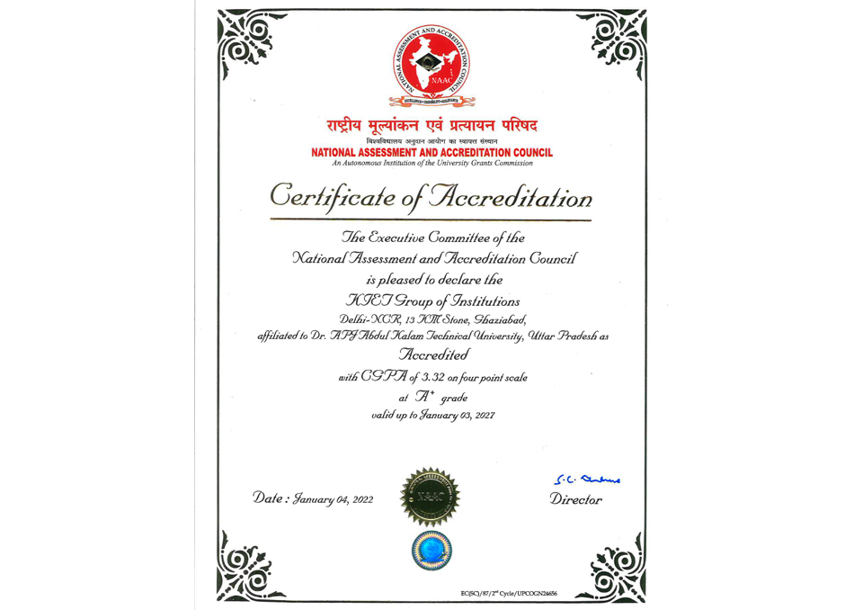NAAC Accreditation Certificate